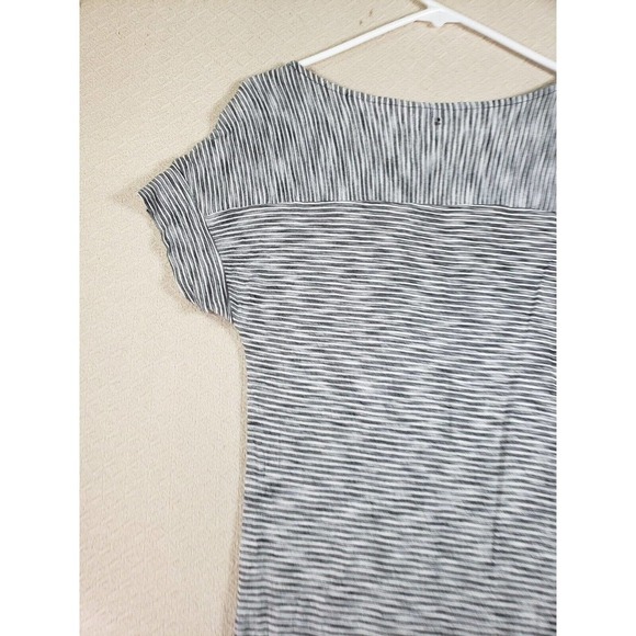 Lucky Brand Dress Womens Small White Black Striped Short Sleeve Keyhole Neck - Picture 8 of 9